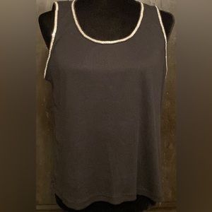 Southern Expressions TM Black silver sequins tank top - size M